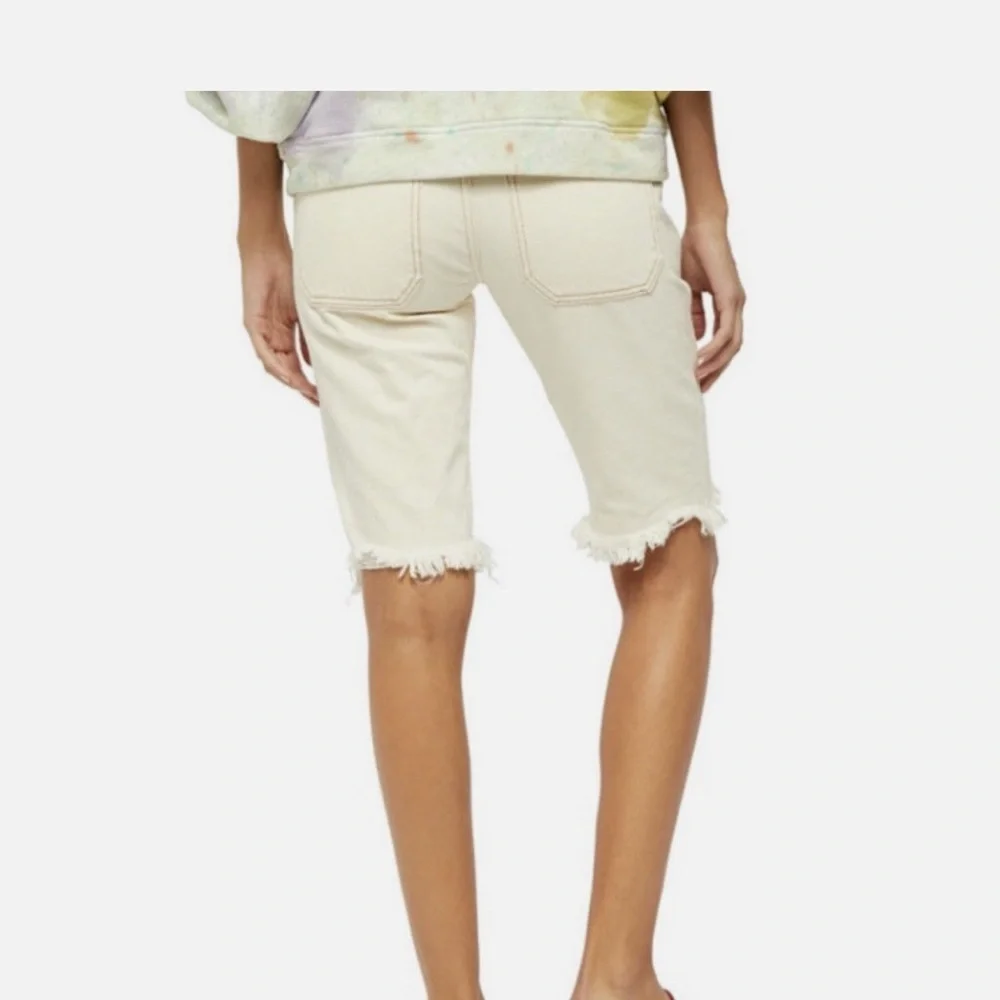 Free People Rebel Rouser High Rise Denim Shorts Size 25 natural